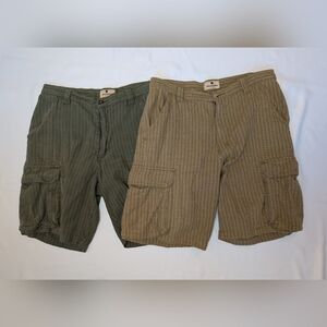 Bundle WOOLRICH Vintage Men Cargo Short 2 Pairs Size 32 Beige And Green